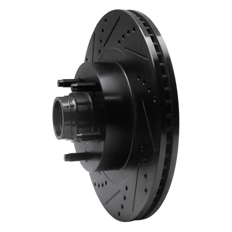 Ford Explorer Sport Brake Rotor (1) - Front Left - R1 Concepts - Drilled & Slotted - Black - `01-`05